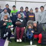 A bevy of Mercer Islanders participated in the 37th Annual Turkey Bowl football game on Thanksgiving morning at Garfield High School. Pictured are players and spectators: Michael Schiller, Dawn Schiller, Marcus Schiller, David Schiller, Mia Blake, Max Blake, Josh Niehaus, Karli Niehaus, Jaylan Niehaus, Shaya Niehaus, Danny Brawer and Norman Wu. Other participants included Curtis Knopf (who was inducted into the Turkey Bowl Hall of Fame), Eli Knopf, Rich Strauss, Ashley Kinghorn and Zachary Potthoff (who won this years MVP Award). Courtesy photo