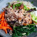 KBBQ Chicken Bowl  grilled boneless chicken, kalbi marinade, rice and Korean vegetables. Photo courtesy of Jason Farrish