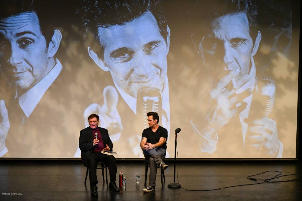 David Skover, left, and Ronnie Marmo engage in a post-show talkback session. Photo courtesy of John Shaffer