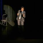 Ronnie Marmo commands the stage in the one-man theatrical performance of Im Not A Comedian… Im Lenny Bruce on Dec. 8 at the Stroum Jewish Community Center on Mercer Island. Photo courtesy of John Shaffer