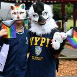 Attendees with and without masks joined in the community celebration at Mercer Island Pride in the Park on Aug. 24 at Mercerdale Park. Andy Nystrom/ staff photo