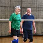 Robert Herzog, left, and Greg Dietzel enjoy a game of volleyball at the Mercer Island Community and Event Center. Andy Nystrom/ staff photo