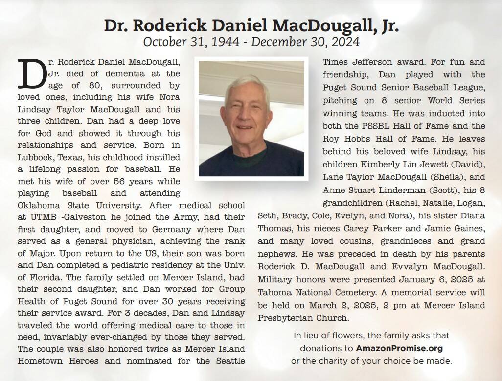 Dr. Roderick Daniel MacDougall, Jr. | Obituary