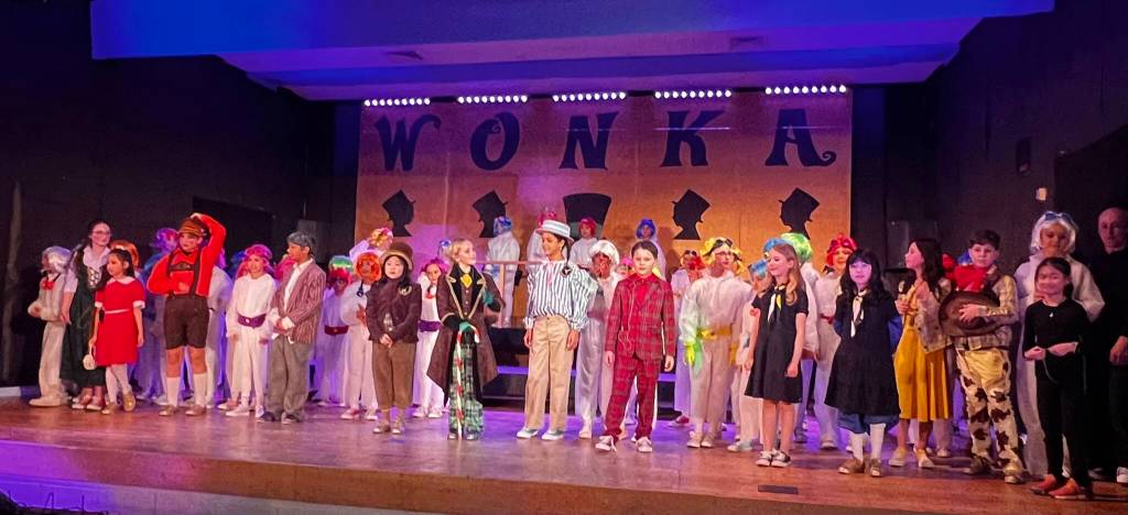 The cast of West Mercer Elementarys production of Willy Wonka Jr. Courtesy photo