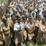 Scholars gather for the Bura Girls School assembly. Bura is the largest of 10 schools to receive SeaVuria scholarships. Photo courtesy of MaryMargaret Welch