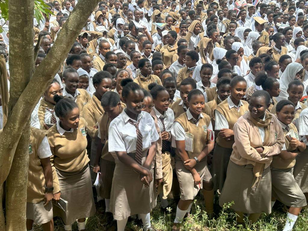 Scholars gather for the Bura Girls School assembly. Bura is the largest of 10 schools to receive SeaVuria scholarships. Photo courtesy of MaryMargaret Welch