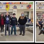 Left, Mercer Island High School Pegasus students Tiger Yang, Liam Chester, Ava Clarkson, Sophia Rodriguez, Layla Petricek, Finneas Dole and Kiah Weaver. Right, front row - Zoey Allen, Kinsey Radovich and Clove Fields. Back row - Liam Chester, Cordy Tangeman, Tessa Baumgarten, Zoe Bluming, Ruth Bayisa and Adam Langtree. Photos courtesy of the Mercer Island School District