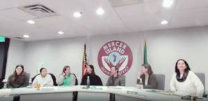 Screenshot from a video of the Feb. 12 meeting of the Mercer Island School Board.