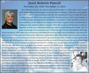 Janet Roberts Purcell | Obituary