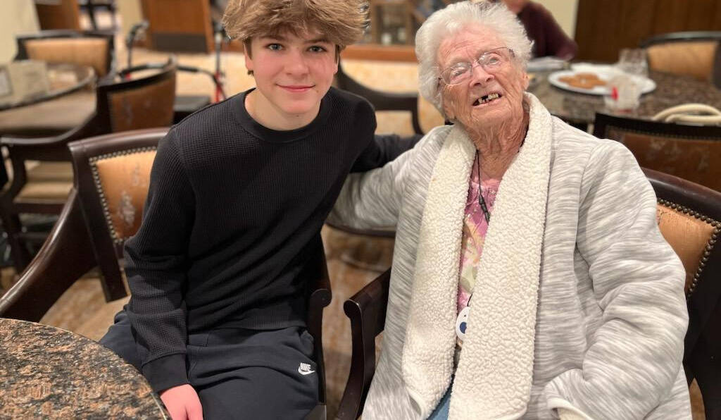 Sean Barneson and Louise Mason, 93. Photo courtesy of Colleen Barneson