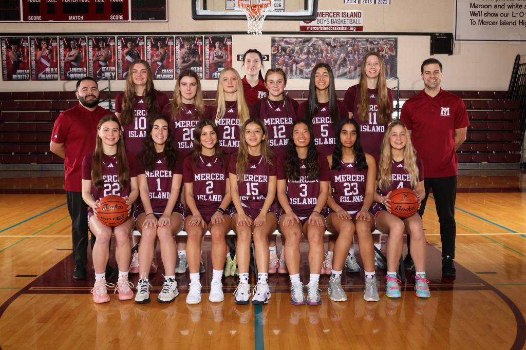 Mercer Island High Schools girls basketball team finished its season at the 3A District 2 Tournament on Feb. 21. The Islanders first downed West Seattle, 56-49, in a district opener at home on Feb. 15, and then lost to Eastside Catholic (47-36) on Feb. 18 and Bellevue (72-59) three days later at Bellevue College. MI placed third in the 3A KingCo tourney to advance to districts. Senior Anna Marsh and junior Anna Mock were selected as honorable mentions on the all-division KingCo Crown team. Mercer Island and Issaquah were co-winners of the Crown team sportsmanship award. Head coach Ariel Sciammas noted: I feel so fortunate to coach this last year at MI. The basketball community opened their arms and made me feel at home. The season was filled with ups and downs and the girls showed up every day with energy, a spirit to push the program to new limits and build a culture that girls want to be apart of. I am so proud of this team, they have set the stage for girls basketball moving forward and left the program in a better place than when the season started. Photo courtesy of the Mercer Island School District