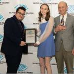 Mercer Island High School junior Adele Ross with Quincy Robertson (right) and Youseff Lancaster, the other recipient of the service and leadership award. Courtesy photo