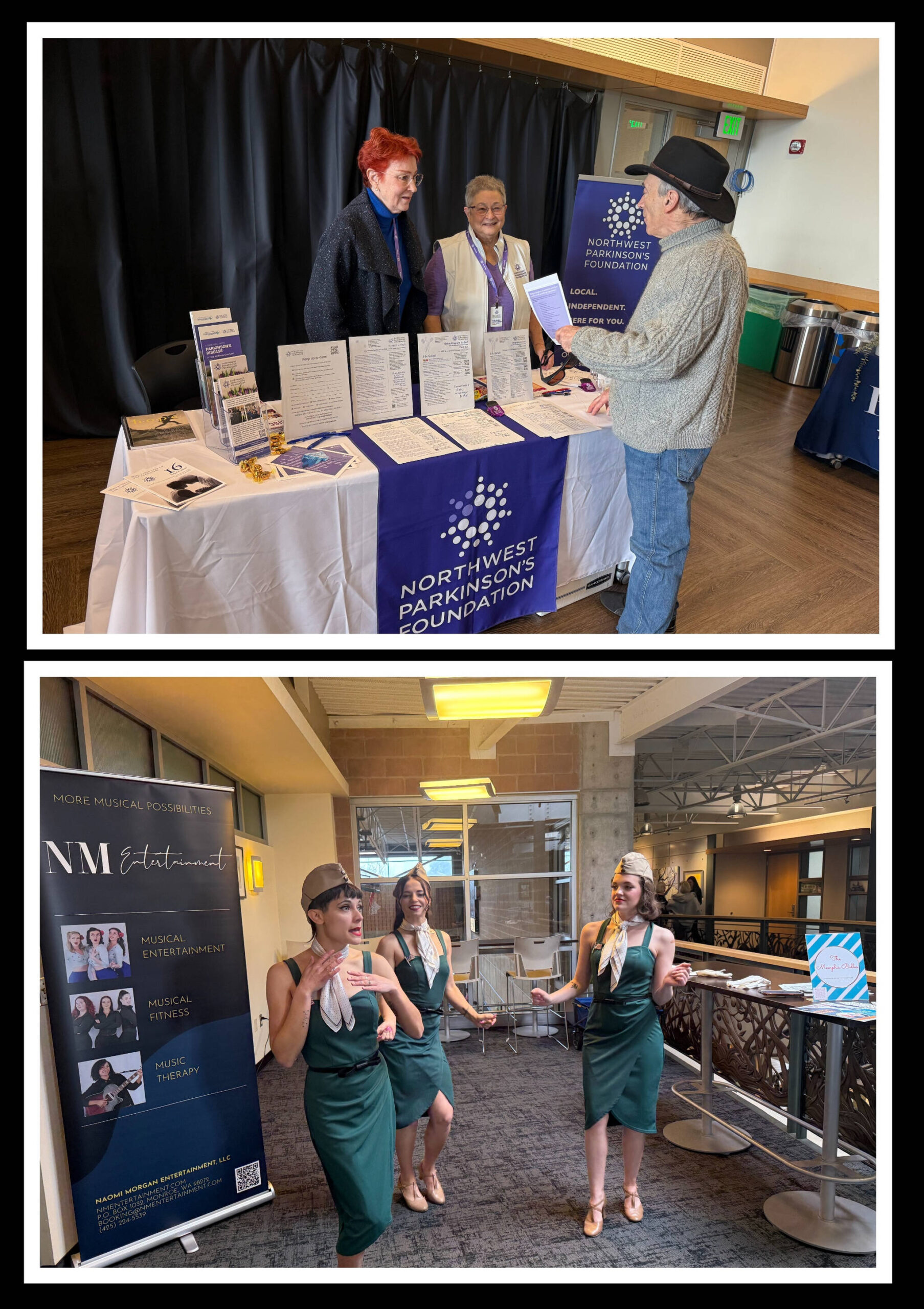 The Mercer Island Youth & Family Services Department and Recreation Division welcomed the senior community to the second annual Senior Resource Fair at the Mercer Island Community and Event Center on March 1. Island seniors, their care partners and families joined for information on staying active, health and safety, support and respite services, volunteer opportunities and social connections. Sponsors at the free event were: Aljoya, Northwest Parkinsons Foundation (pictured), NM Entertainment (pictured), Visiting Angels King County, Vineyard Park Mercer Island, Tina Terada – Windermere Bellevue Commons, Medtronic and Belle Harbour. Photos courtesy of the city of Mercer Island