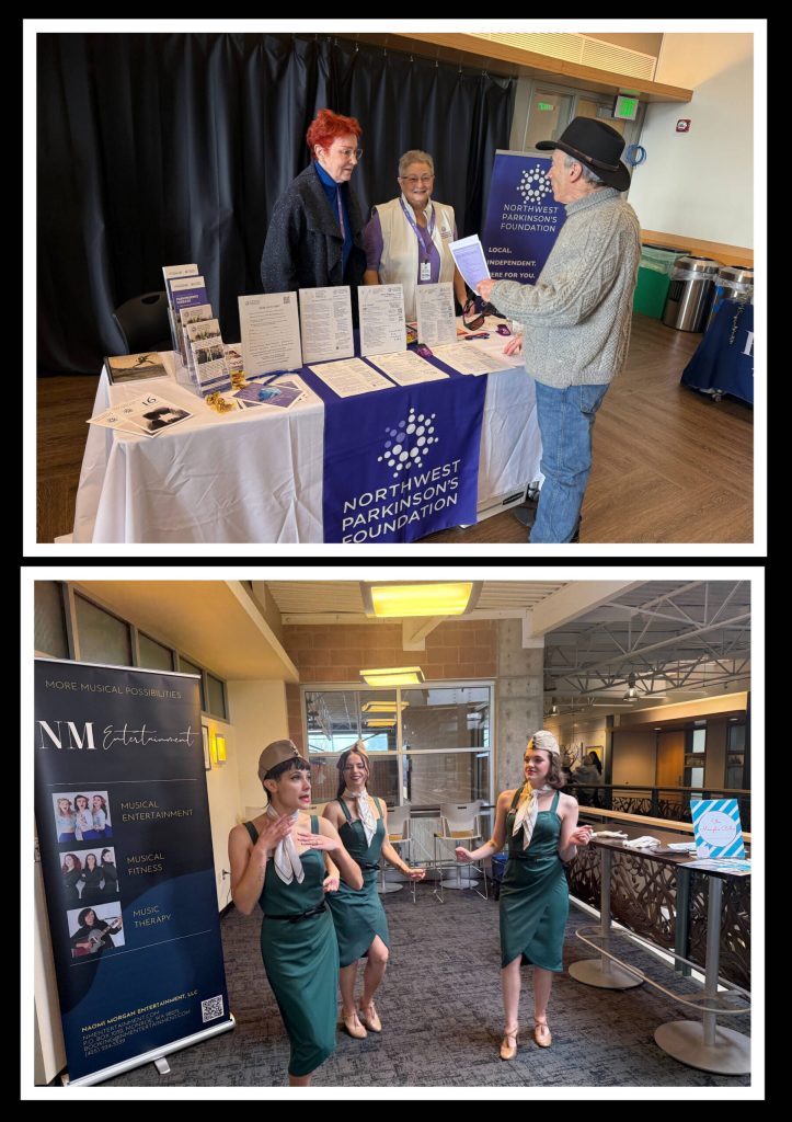 The Mercer Island Youth & Family Services Department and Recreation Division welcomed the senior community to the second annual Senior Resource Fair at the Mercer Island Community and Event Center on March 1. Island seniors, their care partners and families joined for information on staying active, health and safety, support and respite services, volunteer opportunities and social connections. Sponsors at the free event were: Aljoya, Northwest Parkinsons Foundation (pictured), NM Entertainment (pictured), Visiting Angels King County, Vineyard Park Mercer Island, Tina Terada – Windermere Bellevue Commons, Medtronic and Belle Harbour. Photos courtesy of the city of Mercer Island