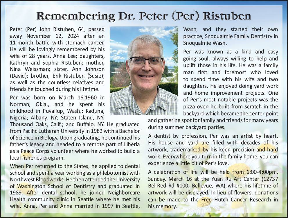 Dr. Peter (Per) Ristuben | Obituary
