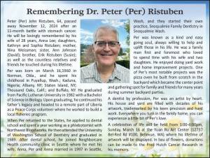 Dr. Peter (Per) Ristuben | Obituary