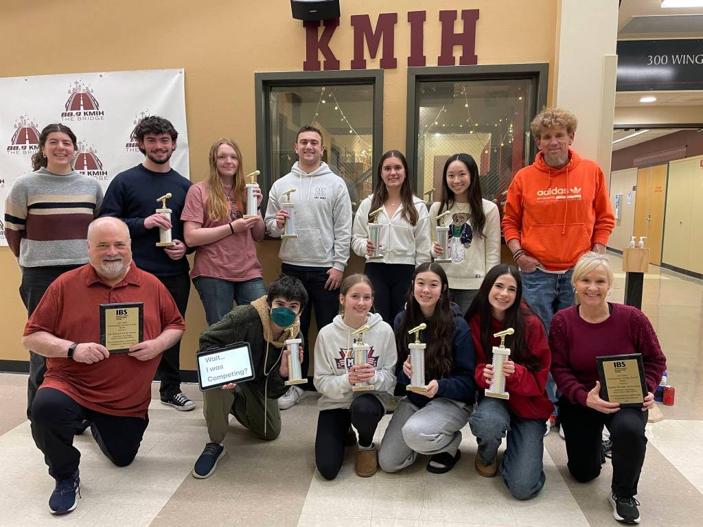 First row: Joe Bryant, Micah Drummond, Maggie Gibson, Samantha back, Willa Shopay and Natalie Woods. Back row: Lauren Schechter, Sam Paddor, Nova Shiers, Joe Shleifer, Sophia Loiselle and Michael Ketchum. Photo courtesy of the Mercer Island School District