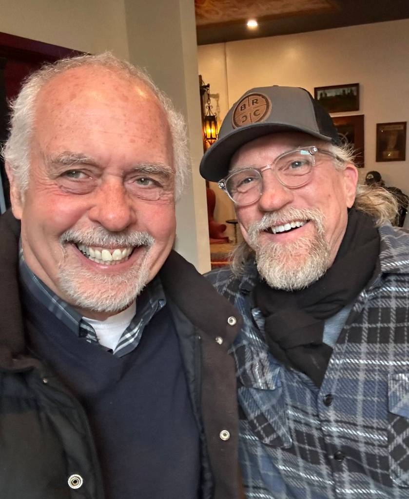 Guest columnist Greg Asimakoupoulos and Ed Holmes, former chief of the Mercer Island Police Department. Courtesy photo