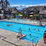 Guests can indulge in a range of amenities, including a seasonal outdoor pool. Photo courtesy of Pleasant Beach Village.