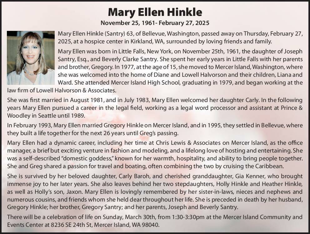 Mary Ellen Hinkle | Obituary