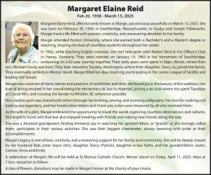 Margaret Elaine Reid | Obituary