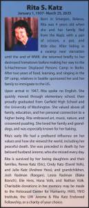 Rita S. Katz | Obituary