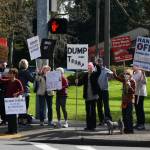 Protesters gather on Mercer Island. Andy Nystrom/ staff photo