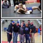 Mercer Island High School freshman wrestler Emerson Woods notched fifth place in the U15 age division and the 54k weight class at the U.S. Womens National Championships and World Team Trials from April 4-6 in Spokane. Woods achieved All-American status and is now recognized as one of the top wrestlers for her age and weight class in the country. Here she is wrestling at the event and sporting her medal along with her Mat Demon club coaches. Courtesy photos