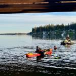 Divers search Lake Washington near the Mercer Island boat ramp for a vehicle on the morning of April 15. Photo courtesy of the Mercer Island Police Department