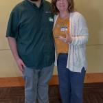 Mercer Island School District Capital Projects Coordinator Kathy Zurawski with Diego Rojas, an energy management engineer from Puget Sound Energy (PSE) who works with the district as part of PSEs Commercial Strategic Energy Management program. The districts goal is to reduce its energy consumption by 3% to 5% each year. Photo courtesy of the Mercer Island School District