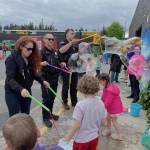 The Mercer Island PTAs Special Services and Learning Differences (SSALD) Group hosted its second annual Community Day of Inclusion on May 3 at Northwood Elementary School. Attendees checked out Mercer Island School District electric buses, explored the Mercer Island Police Departments Marine Patrol boat, played video games, tried adaptive bicycles, played in a bounce house and visited with Seahawk mascot Blitz and more than 20 community groups. Photo courtesy of the Mercer Island School District