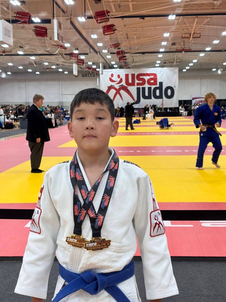 Northwood Elementary School student Mikhail Zulaev notched a pair of gold medals at the Junior Olympic Judo Championships in Bedford Park, Illinois, from June 20-22. In the USA Judo Federation event, Zulaev participated in the national and international stages of the competition and placed first twice in the boys 2015 birth year Bantam 6 category, up to 39 kg. Zulaev trains at the Ippon Judo Dojo in Lakewood under the guidance of Sensei Jason Harai. Courtesy photo