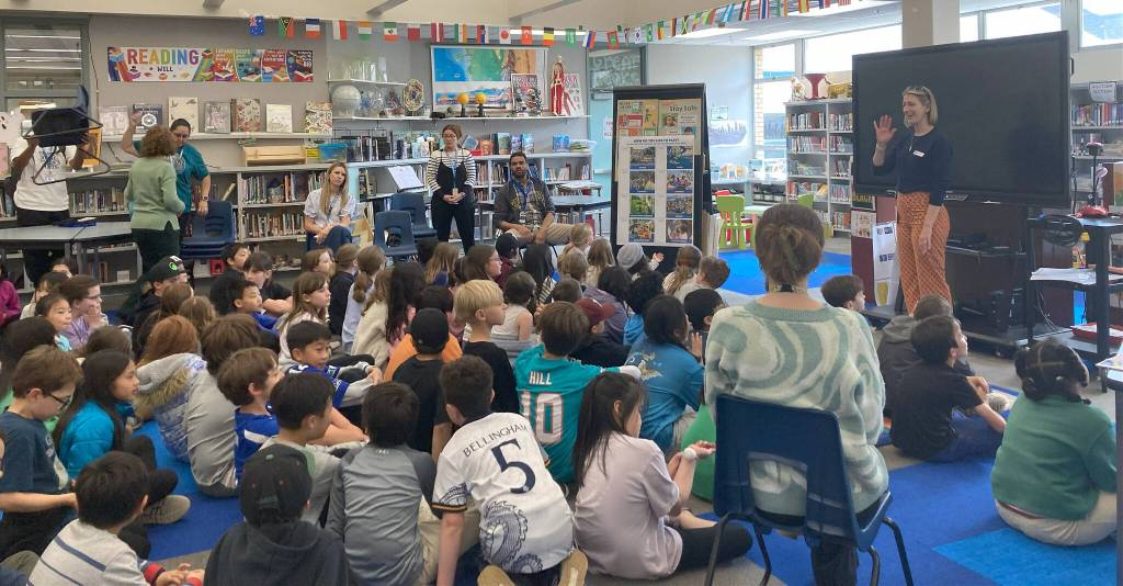 Mercer Islands Capital Parks Manager Shelby Perrault leads a Deanes Childrens Park updates and re-imagining presentation at West Mercer Elementary during the last school year. Photo courtesy of the city of Mercer Island