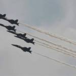 Blue Angels soar over Lake Washington near Mercer Island on Aug. 2, 2024, during their sizzling air show for Seafair 75. Andy Nystrom/ staff photo