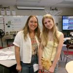 Shannon Barneson with her eighth-grade language arts teacher Whitney Swope at Islander Middle School. Photo courtesy of the Mercer Island School District