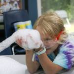 A summer camper delves into chemical reactions during a recent Wise Camps session at the Stroum Jewish Community Center on Mercer Island. Photo courtesy of Martha Daniels, SJCC