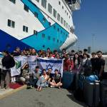 The Muss students were evacuated from Israel on a boat to Cyprus. Photo courtesy of JD Krebs