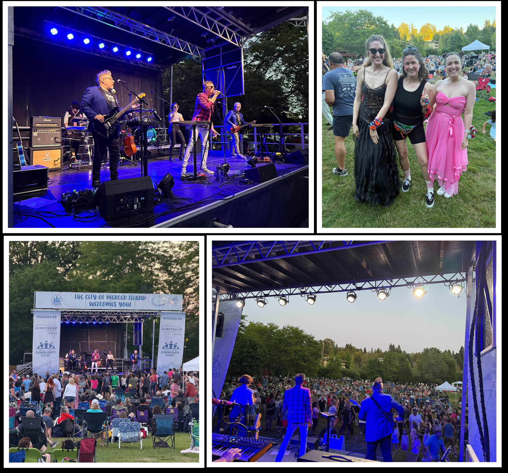 Prom Date Mixtape performed 80s new wave tunes on Aug. 21 as part of the free and family-friendly Mostly Music in the Park series at Mercerdale Park. It was the final gig in the series. Photos courtesy of the city of Mercer Island
