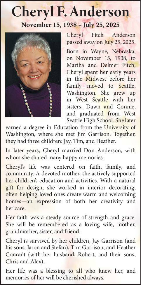 Cheryl Anderson | Obituary