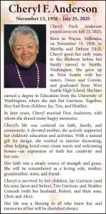 Cheryl Anderson | Obituary