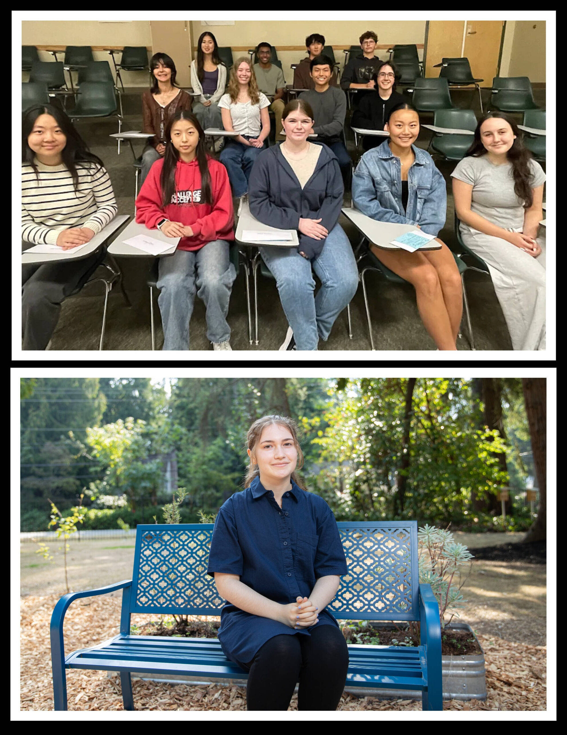 * First row (left to right): Mercer Island High Schools Emma Shi, Xintong Zhao, Amelia Bernson, Julia Shang and Sydney Parcel. Second row (left to right): Elsa Zepeda Juarez, Madison Sieckhaus, Derek Hsi and Gavrilo Odievich. Third row (left to right): Steffi Kim, Adithya Raj, Aiden Chen and Jett Jones. Photo courtesy of Mercer Island School District
* Northwest Yeshiva High Schools Elizabeth Gabbay. Photo courtesy of Northwest Yeshiva High School
