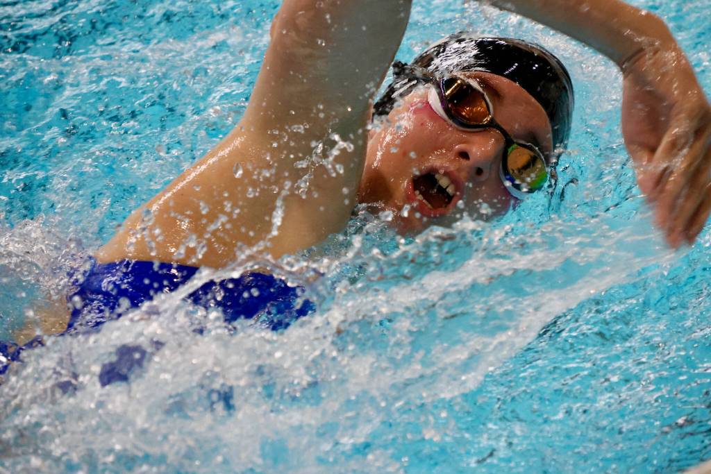 Mercer Island High School freshman Mia Weil competes in the freestyle. Photo courtesy of Kara Lucas