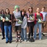 From left to right: Kitt Furukawa, Lola Joinson, Tessa Baumgarten, Millie Farmer-Clark, Clove Fields, Cordelia Tangeman, Layla Petricek, Quinn Nelson and Kaitlyn Chu. This is a mix of Pegasus staff from last year and this year as well as students in the creative writing and publishing class. Courtesy photo