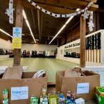 Mercer Island Martial Arts collection bins in front of its dojang archway. Courtesy photo