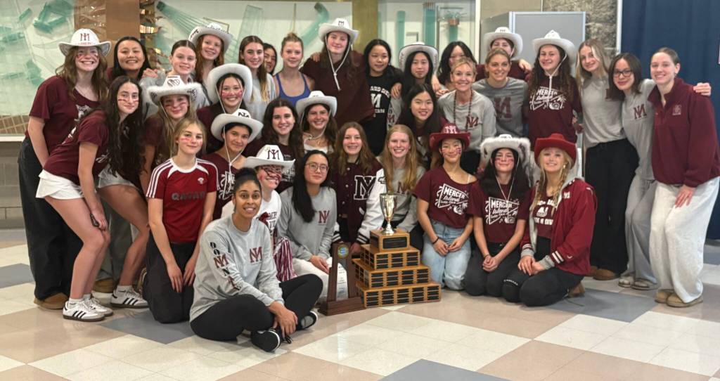 Mercer Island High Schools 3A state champion girls swim and dive team. The Islanders won their fourth straight 3A state title on Nov. 15 at the King County Aquatics Center in Federal Way. Photo courtesy of Dawn Dunn