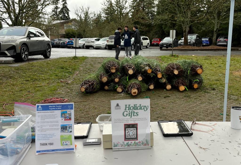 A set of holiday trees arrives at Mercer Island Presbyterian Church. Courtesy photo