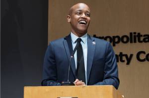 New King County Executive Girmay Zahilay speaks after his Nov. 25 swearing in during a County Council meeting in Seattle. COURTESY PHOTO, King County