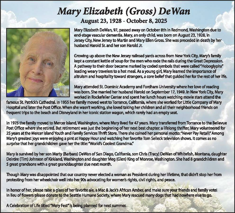 Mary DeWan | Obituary