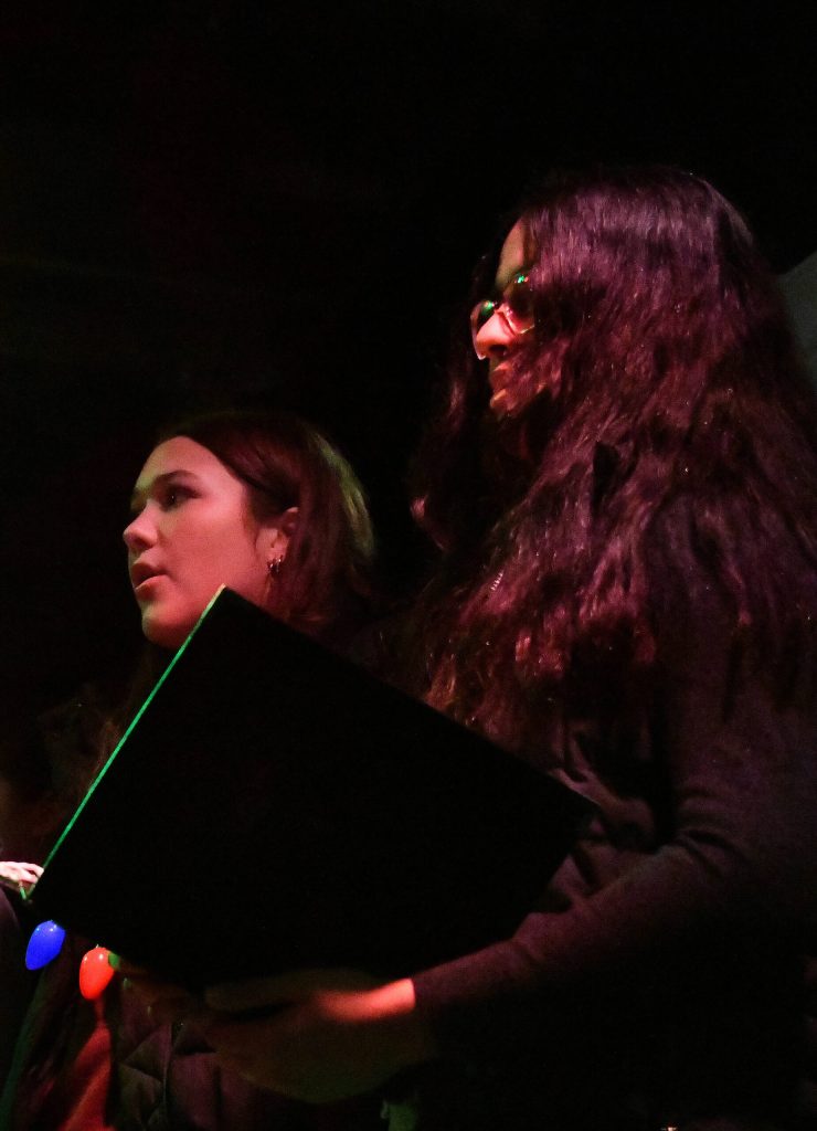 Mercer Island High School Bel Canto Choir members, from left, sophomore Olivia Nicholson and freshman Aanya Kumar. Andy Nystrom/ staff photo