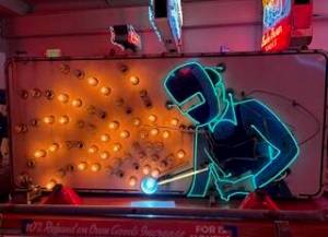 Welding sign at the National Neon Museum. Photo by Mindy Stern